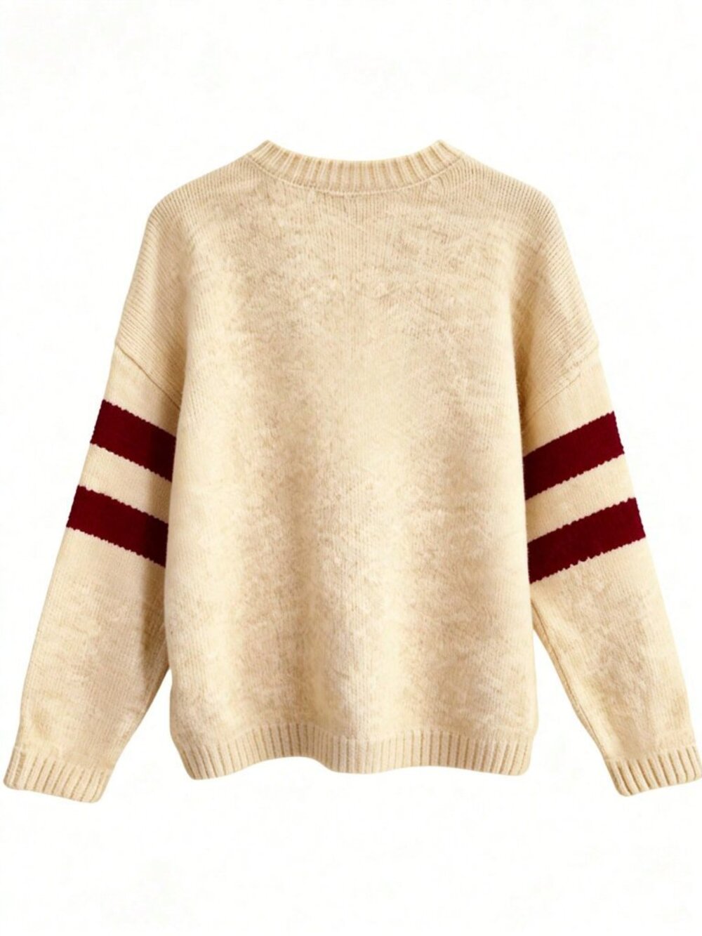 Apricot Casual Women's Colorblock Star Pattern Crew Neck Sweater - Picture 2 of 3